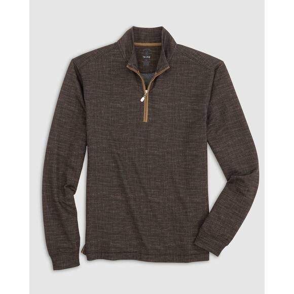 Johnnie O Hartford Heathered 1/4 Zip Pullover Russet Brown Size Medium Top Shelf - Picture 1 of 7